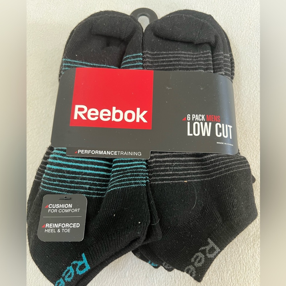 REEBOK ATHLETIC LOW CUT SOCKS 6 PAIRS MEN'S SIZE LARGE REM161LC15002 6-12.5 NWT
